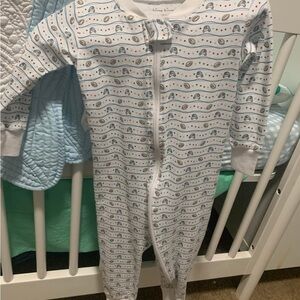 Kissy Kissy Light Blue Printed Zip Footie